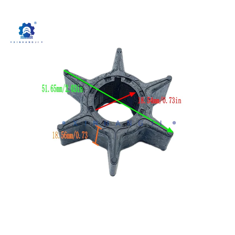 

6H3-44352-00 Крыльчатка водяного насоса для подвесного мотора Yamaha, 2-тактный, 25/40/48/50/60/70 л.с., 4-тактный, 40-70 л.с., 697-44352-00