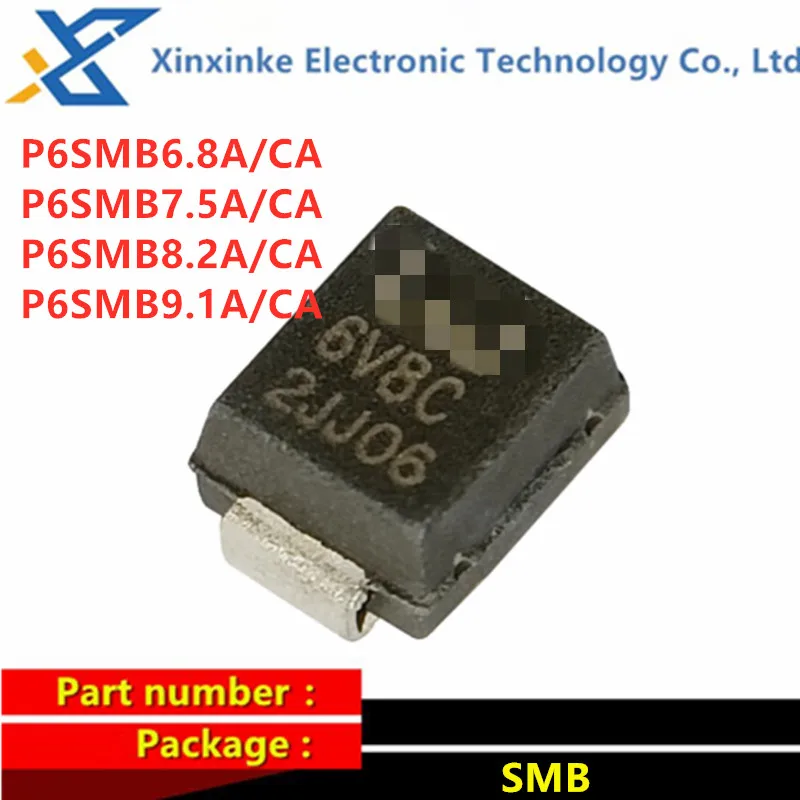 

20PCS CP6SMB6.8CA SMB P6SMB7.5A/7.5CA/8.2A/8.2CA/9.1A/9.1CA TVS Transient Suppression Diode Bidirectional/unidirectiona