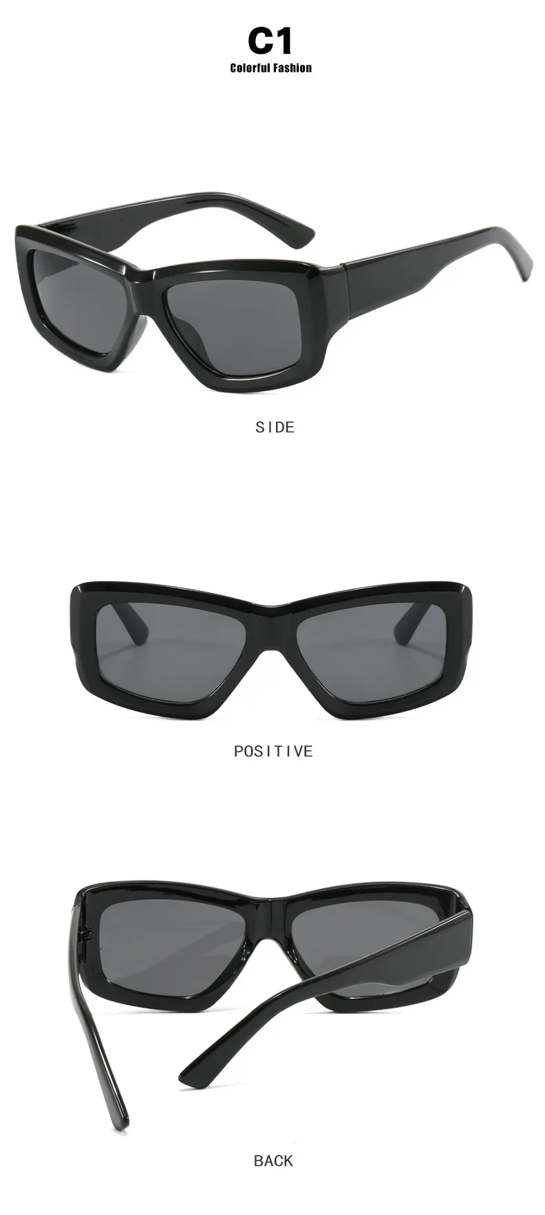 DOHOHDO Luxus Y2K Mode Sonnenbrille Damen Markendesigner Quadratische Punk Sport Sonnenbrille Herren Goggle UV400 Modische Brillen Damen – Detail 5