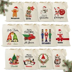 Personalized name Christmas Tote Bags Christmas Custom gifts Xmas Tote Bag Christmas Stockings Stuffers Decoration gifts for kid