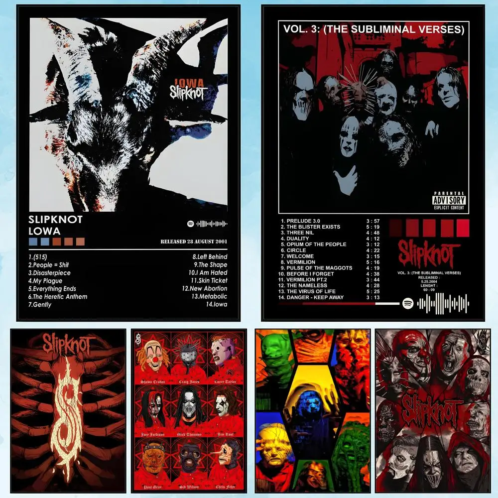 

Band Rap-Metal Music S-Slipknot Album Painting Calligraphy HD Waterproof Canvas poster Art: Aesthetic Wall Decor Home,Bar & More