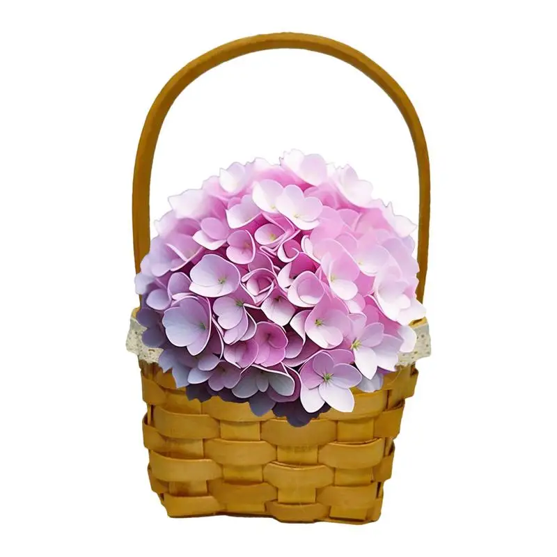 Woven Flower Basket Wedding Basket for Flower Girl Small Flower Girl Basket with Handle Wedding Decoration Basket Flower