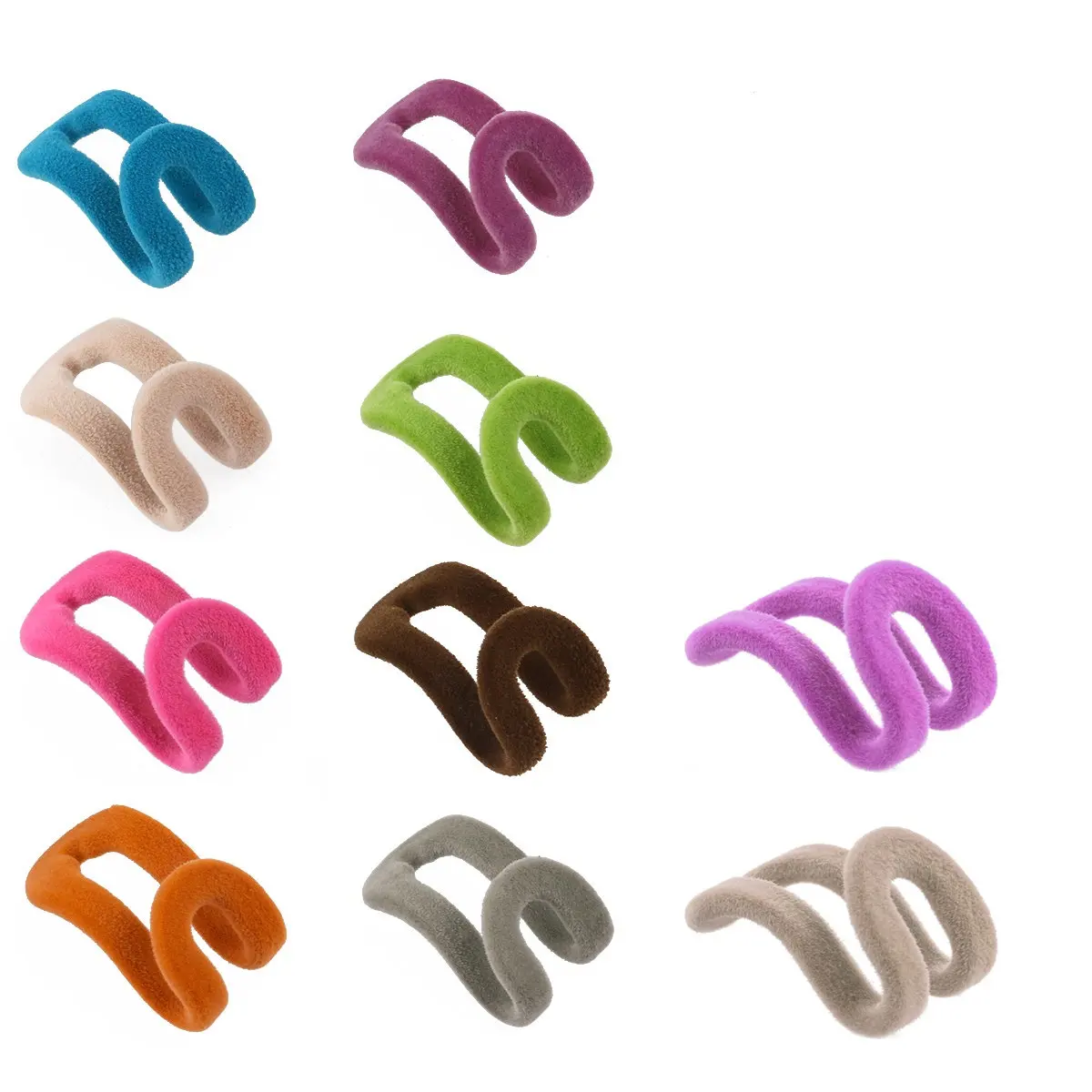 10pcs Anti Slip Mini Flocking Clothes Rack Hooks Space Saver Plastic Closet ganizers 4 5x3cm R om Color - view 5
