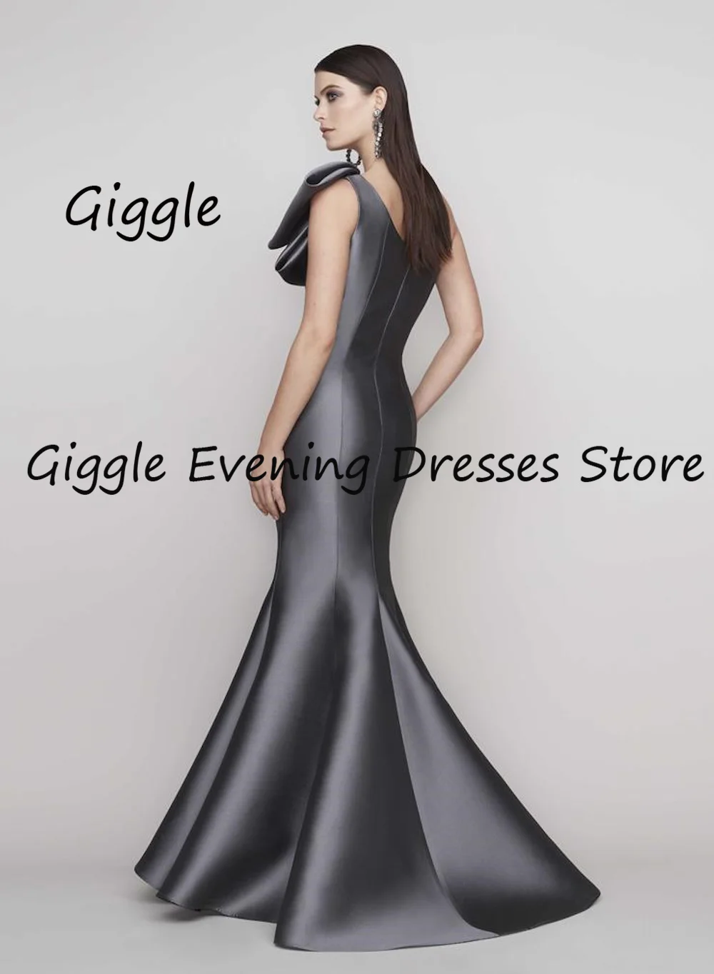 Giggle Satin Mermaid One-shoulder Ruffle Formal Elegant Prom Gown Floor Length luxury Evening Party Dresses for Women 2024