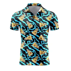 Colorful Cartoon Flower 3D Printed Polo Shirt For Men Women Personality Streetwear T-shirt Funny Dinosaur Short Sleeves Tee Tops