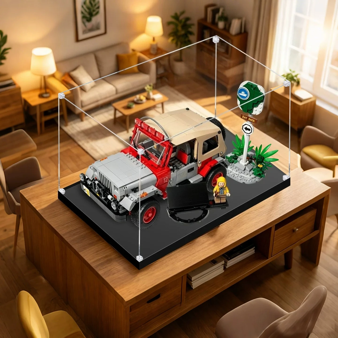 High-end dust-proof high-definition transparent display storage box, suitable for LEGO 77984 building block jeep - view 6