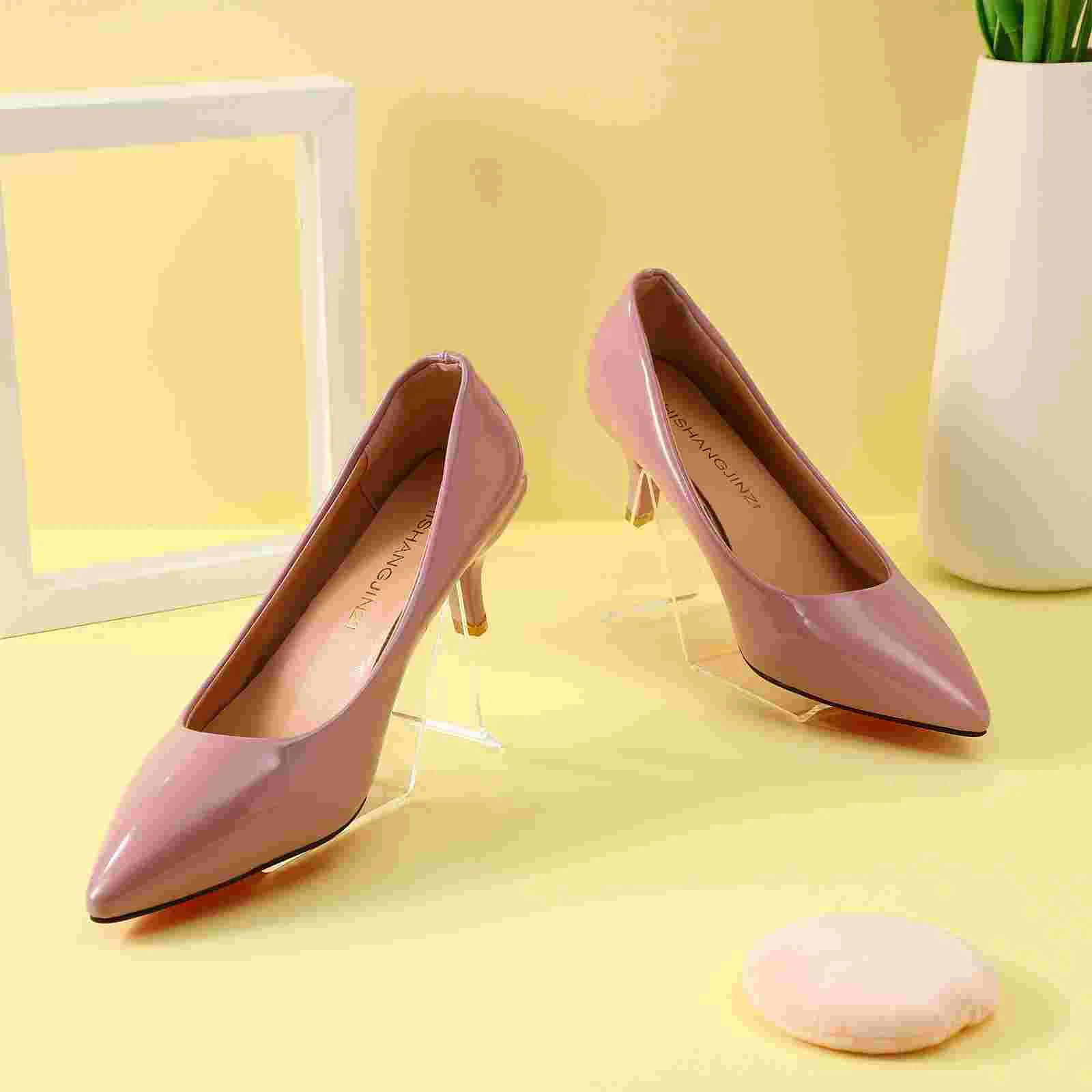 Shoe Support Display Rack for Shoes Transparent Store Stands Acrylic Sandal Heeled Loafers Women