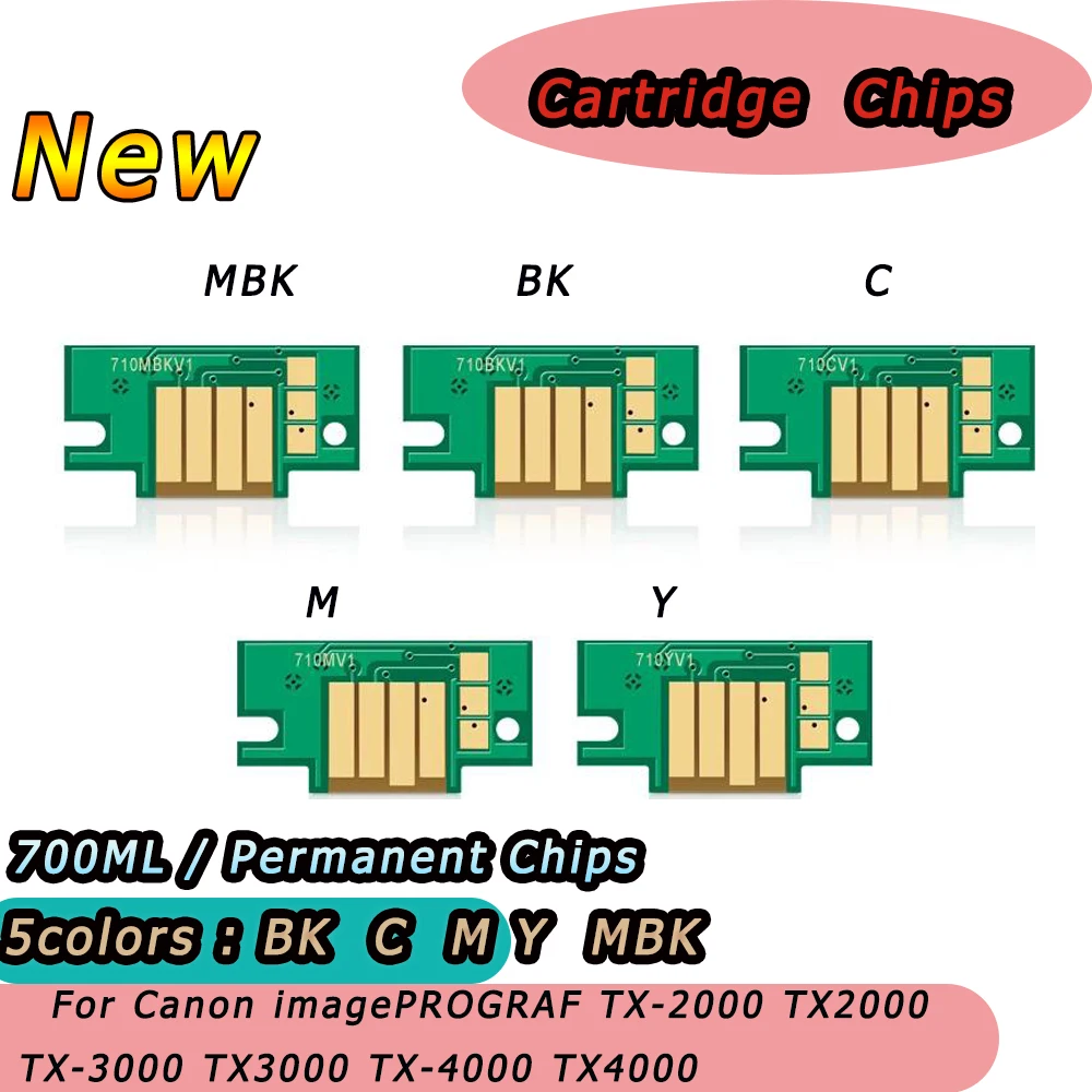 PFI-710 PFI710 Permanent Cartridge Chip For Canon imagePROGRAF TX-2000 TX2000 TX-3000 TX3000 TX-4000 TX4000 Printer Chips 700ML