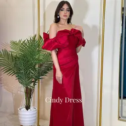 Cindy Off the Shoulders Women Evening Dress Party Elegant Luxury Celebrity Red Sharonsaid Satin Guest Wedding Dresses Gala 2024