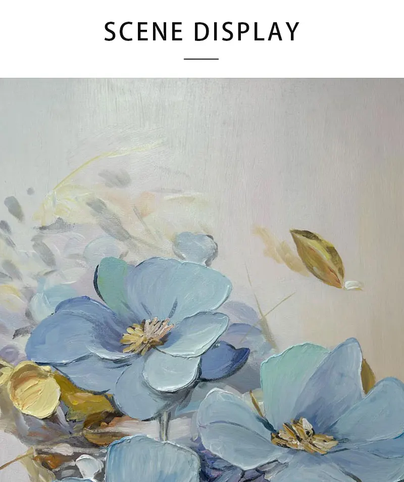 Factory Wholesale High Texture 100% Handmade Art Work Living Room Decoration Realism Flower Oil Painting