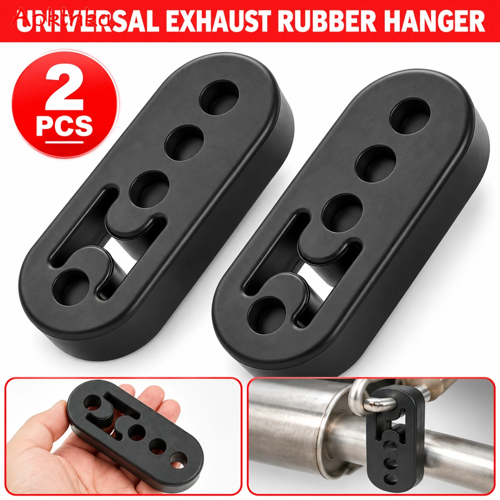 Pair Universal Exhaust Hanger Rubber Mount Heavy Duty EPDM 4-Hole Muffler Support Vibration Isolator for Car Exhaust System Auto