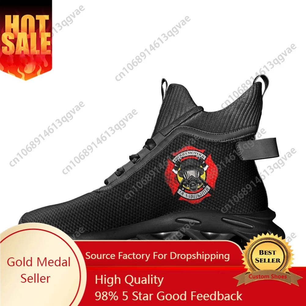 

Firefighter House Fire Rescue High Top Flats Sneakers Mens Womens Sports Running Shoes Lace Up Mesh Footwear Custom Made Shoe