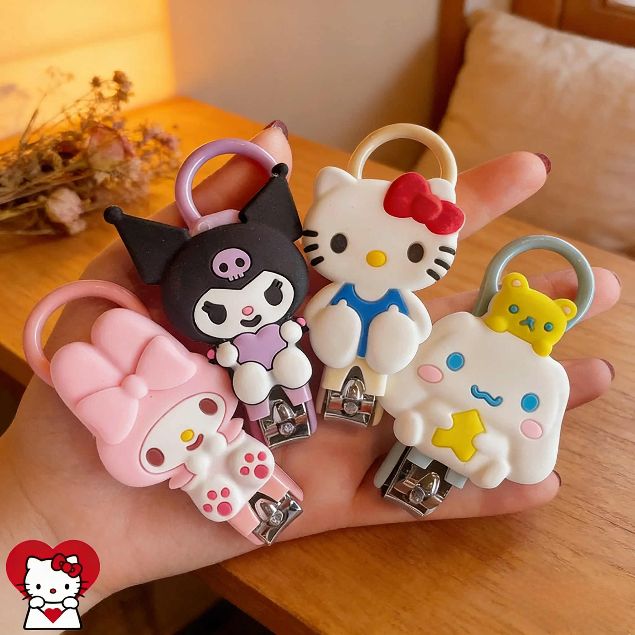 

Новые портативные милые мультяшные кусачки для ногтей Sanrio Hello Kitty, Kuromi, My Melody, Cinnamoroll – инструменты для маникюра для девочек, подарок
