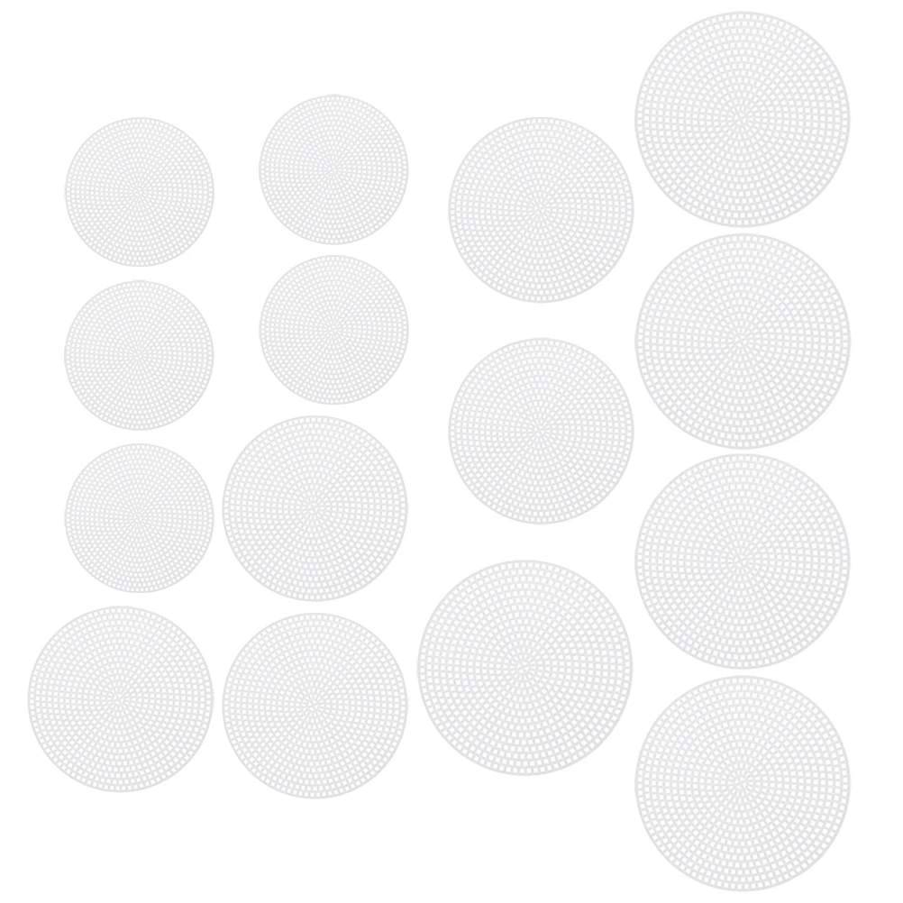 

15Pcs Handmade Mesh Sheets Crafting Sewing Accessories Portable Quilting Sheets for Bookmarks Coasters Wall Decor Cross Stitch