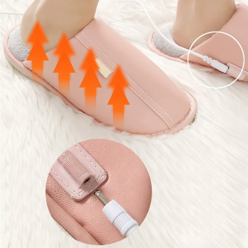 

Electric Foot Warmer 3 Gear Soft Winter Cold Weather Shoes Heated Slippers USB Fast Heating Feet Warmer for Women Men