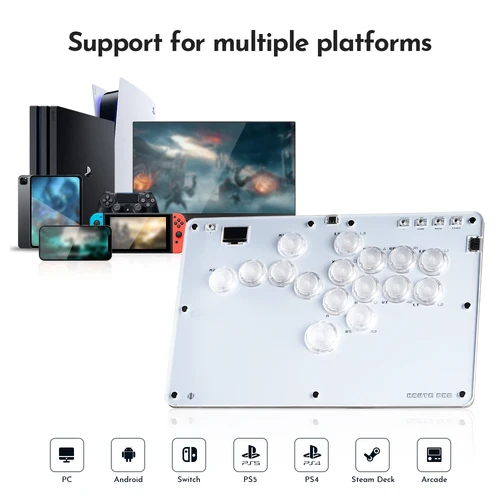 Imagen 2 del producto Alta42 Joystick Arcade Hitbox controlador botón llanta sin palanca Arcade Stick controlador para PC/ps4/ps5/Steam Fightstick Arcade