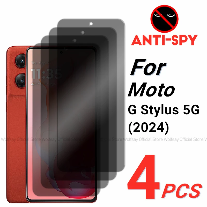 

2/4PCS Privacy Screen Protector For Motorola Moto G Stylus 5G 2024 Anti-Spy Tempered Glass Motorola Moto G Stylus 5G 2024 Glass