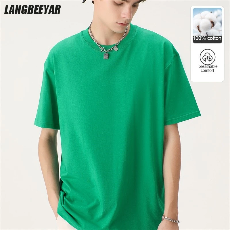 

Top Grade Seamless 100% Cotton New Summer Brand Tops Plain Round Neck t Shirt For Men Short Sleeve Casual Fashion Men Clothing