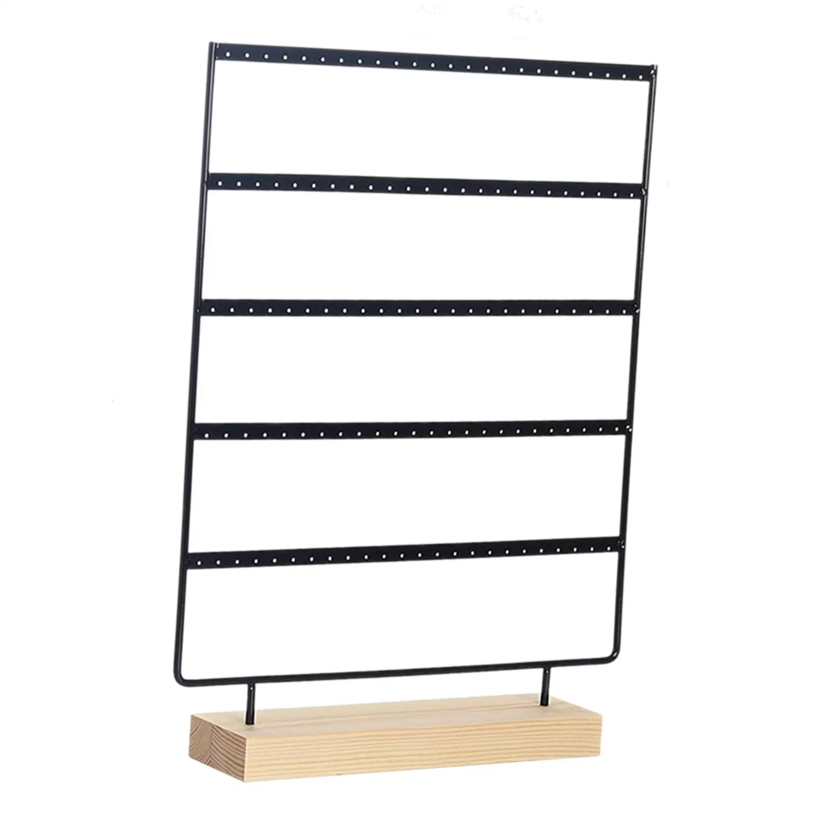5 Tier Earring Display Stand Wooden Jewelry Rack 120 Holes Storage Organizer for Pendants Bracelets Living Room