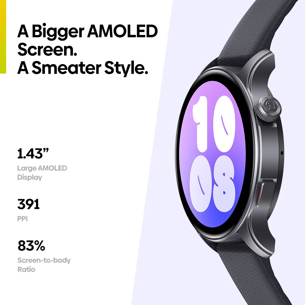 Zeblaze Btalk 3 GPS Smart Watch Health Fitenss Tracker 3ATM Waterproof 1.43" AMOLED Display 60+ Sports Modes Bluetooth Calling