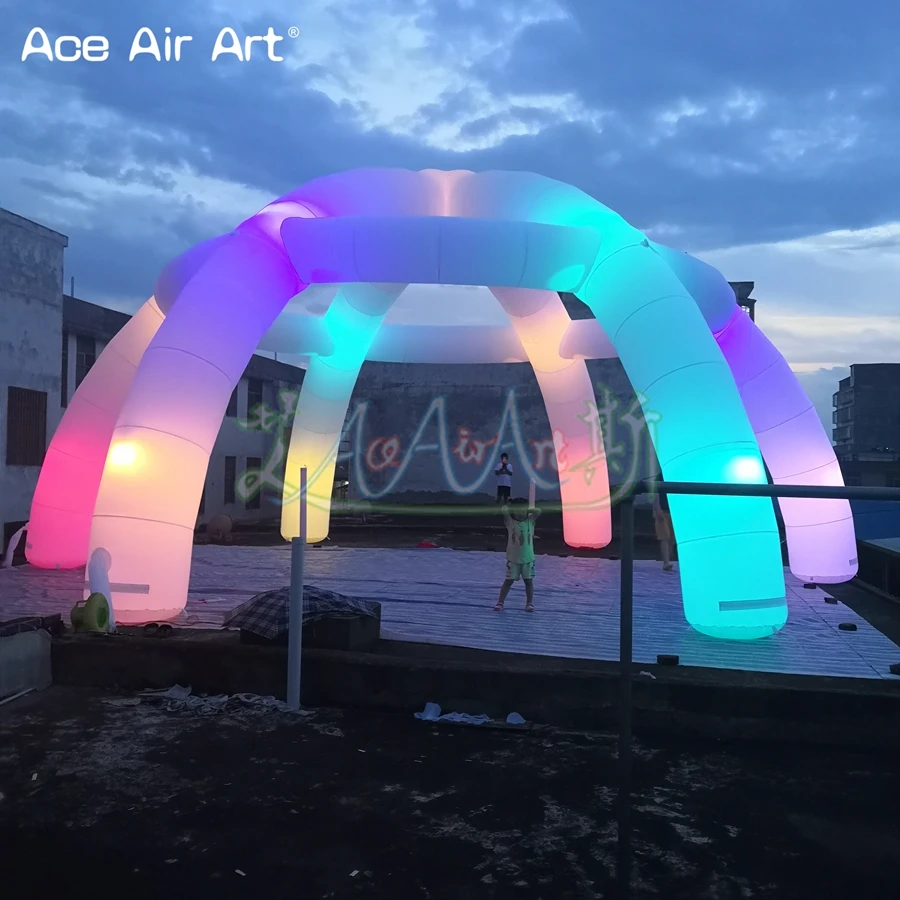 Tente Araignée Gonflable avec Lumières LED, Abri de Pelouse, ixde Carnaval avant, Événements de Location, Usine