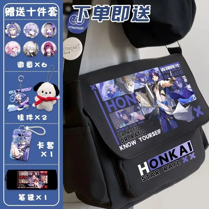 Anime Honkai: Star Rail Game Cos Yunli Sparkle Robin Feixiao Dr. Ratio Etc. 2024 Unisex Leisure Commut Storage Shoulder Bag Gift