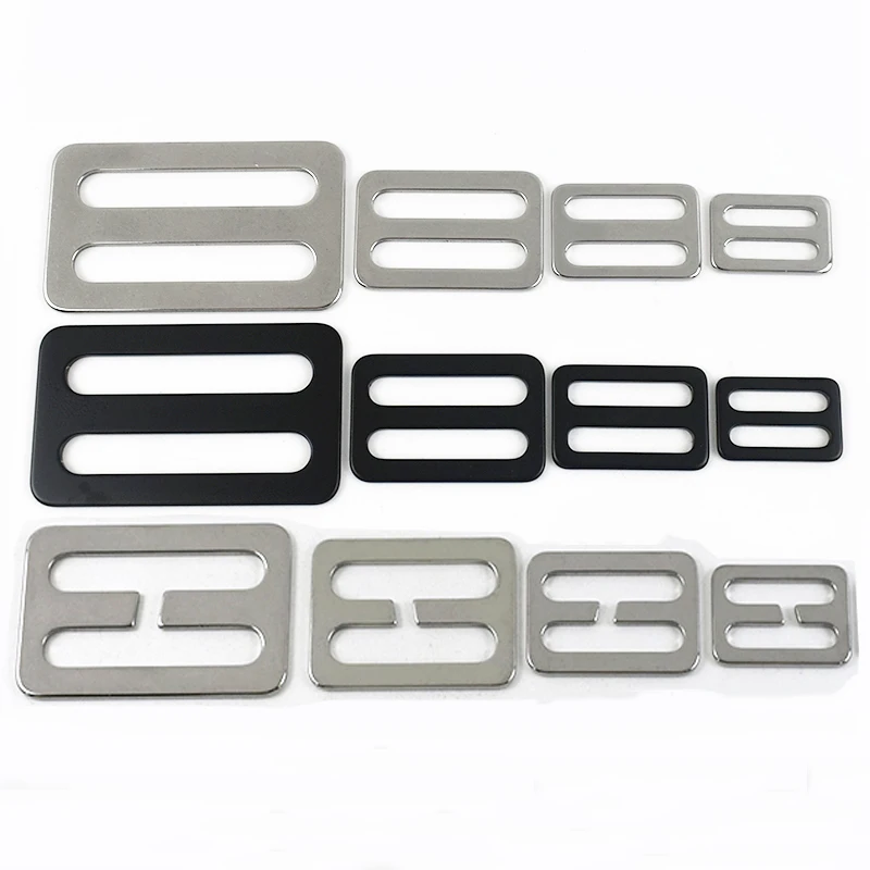 

2/5/10/20Pcs Stainless Steel Hook Buckles Bag Strap Tri-Glide Slider Loop Buckle Freely Detachable Adjust Carabiner Clips Clasp