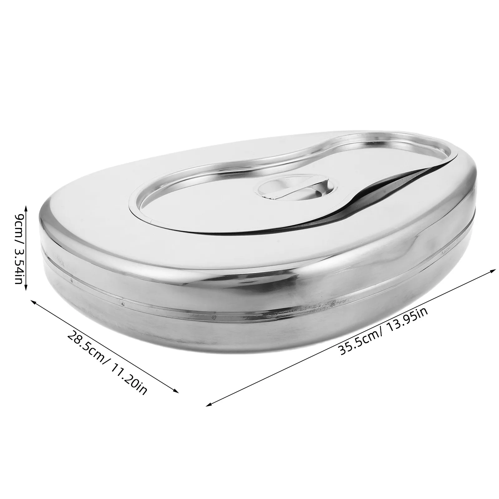 Stainless Steel Bedpan for Bedridden Elderly Portable Ergonomic Design Lightweight Hospital Nursing Home Use Night Friendly
