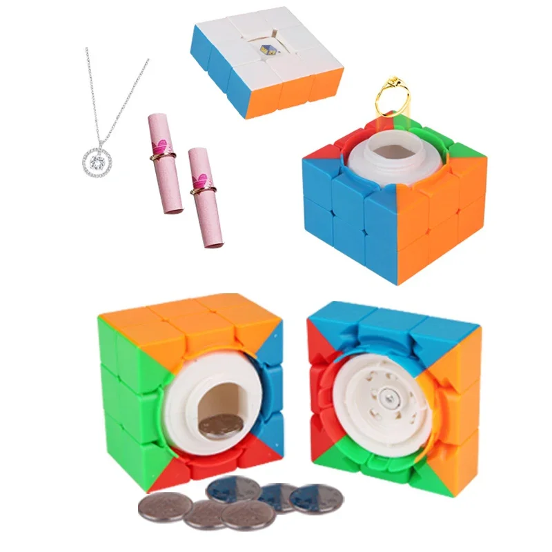 Magic Cube Hidden Box Object Diversion Safe Hidden Secret Compartment Container Stash Box JewelryCase Love Surprise Gift Storage