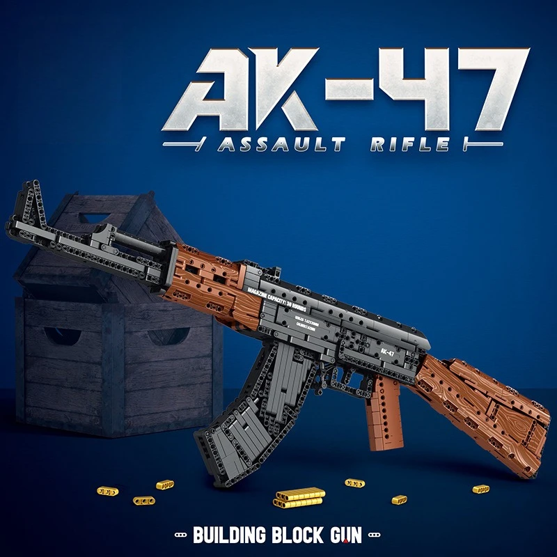 

77005 AK-47 штурмовая винтовка модель 1366 шт. военные пистолеты серии DIY игрушки из мелких частиц строительные блоки подарок для мальчика