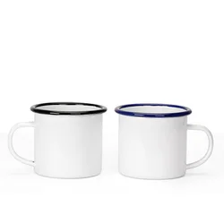 Blank Metal Mug 350ML Enamel Coffee Cup for Sublimation without Print
