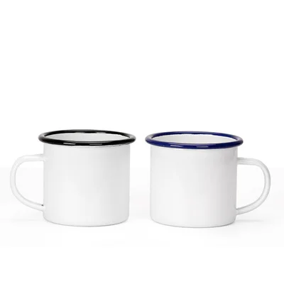 Blank Metal Mug 350ML Enamel Coffee Cup for Sublimation Without Print