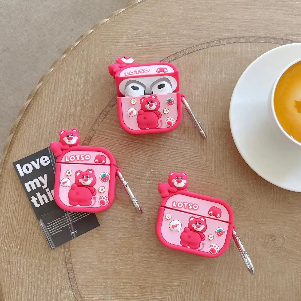 ويني ذا بوه الفراولة الدب ل فيفو tws4 حقيبة سماعة الاذن tws3pro واقية قذيفة tws2E الكرتون iqoo tws لينة