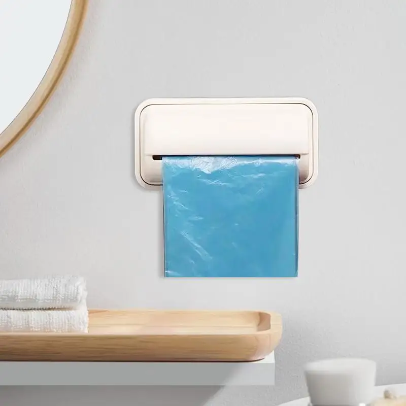 Trash Bag Dispenser Wall Mount Small Bin Liner Kit Dispenser Garbage Bag Storage Organizer No Punching Required For Home