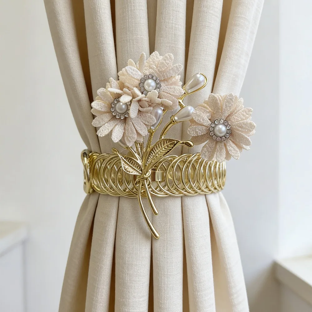 Adjustable Metal Curtain Clips Flower Shape Beautifully Automatic Tightening Clips Exquisite Curtain Tiebacks Living Room