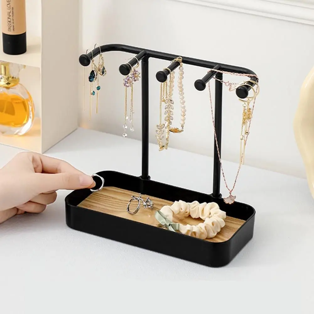 

Уникальная деревянная стойка для хранения ювелирных изделий из полипропилена с ящиком для хранения, стеллаж для выставки товаров для сережек, органайзеры для настольных принадлежностей для женщин