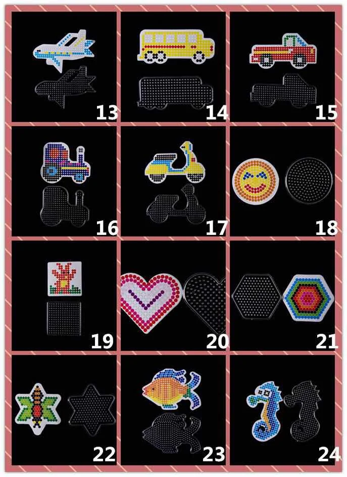 1 sztuka 5mm Hama Beads Template z plastikowym szablonem Jigsaw Perler Pixel Art Diy Transparent Shape Puzzle Pegboard Iron Beads — zdjęcie 5