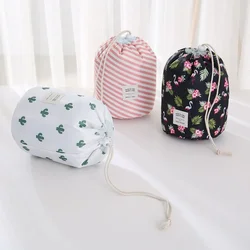 Women Drawstring Cosmetic Bag Portable Waterproof Toiletry Beauty Case Travel Home Shadow Brush Lipstick Makeup Organizer Pouch
