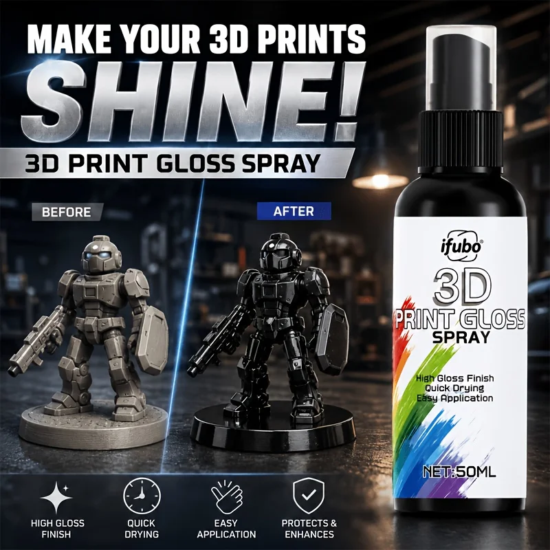 KJM 3D Print Polish Agent For Model Parts Gloss Coating Spray Surface Shine Enhancer For Handcraft Decoration Ceramic Finish