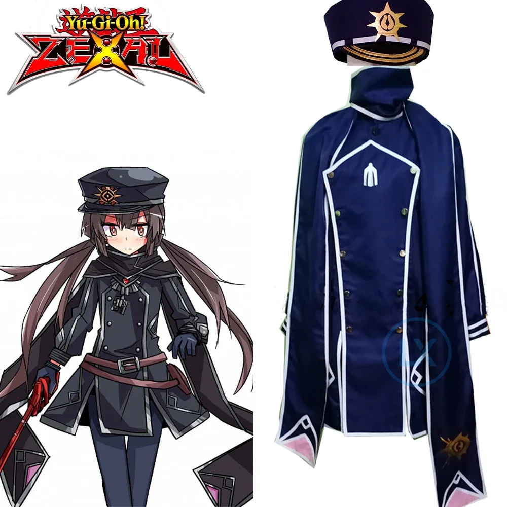 

Anime Yu-Gi-Oh Cosplay Costume Sky Striker Ace Navy Uniform Halloween Women Girls Dress Uniform Set