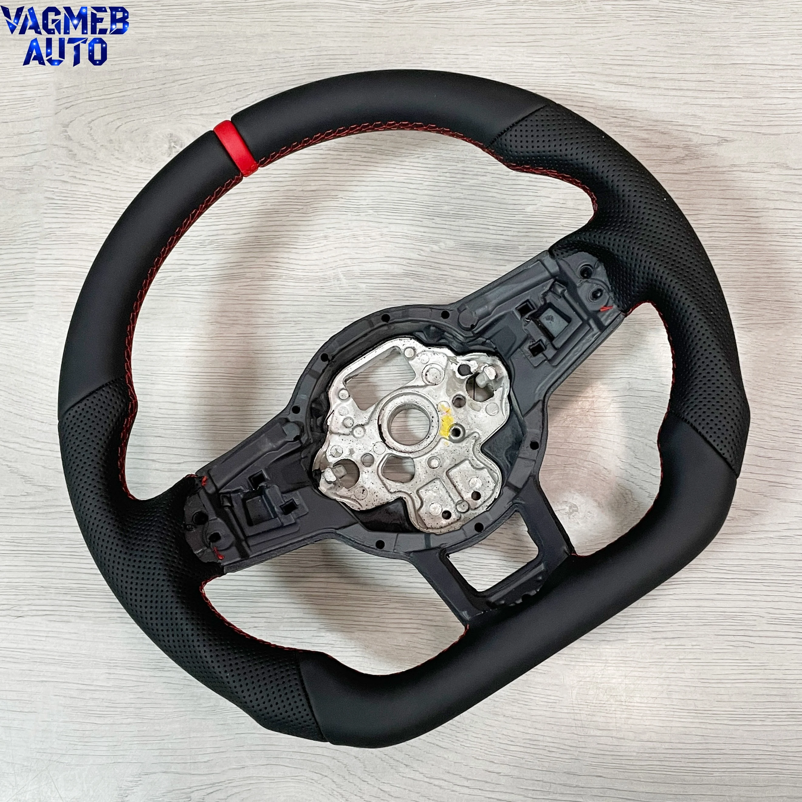 Noyau de volant de style personnalisé pour VW Golf 7/MK7/7.5 R/R-Line/GTI – Point rouge et garniture de ligne rouge des 12 heures