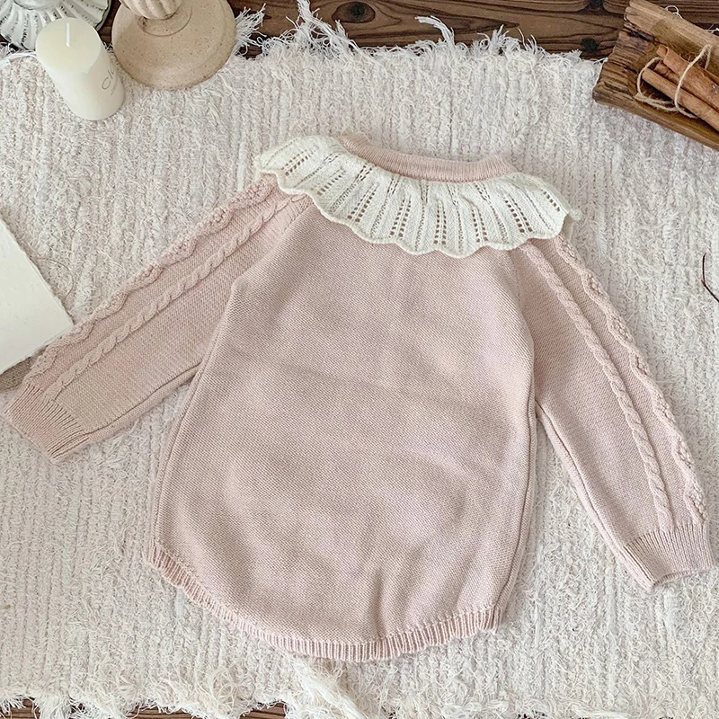 2024 New Autumn Baby Clothing Toddler Baby Girl Knitted Romper Infant Baby Girls Knitted Jumpsuit Korean Style Climbing Suit