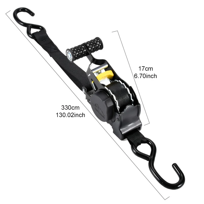 Heavy-Duty Auto-Rewind Baggage Strap – Secure Ratcheting System for Luggage, Backpacks & Outdoor Equipment During Transit TMZ