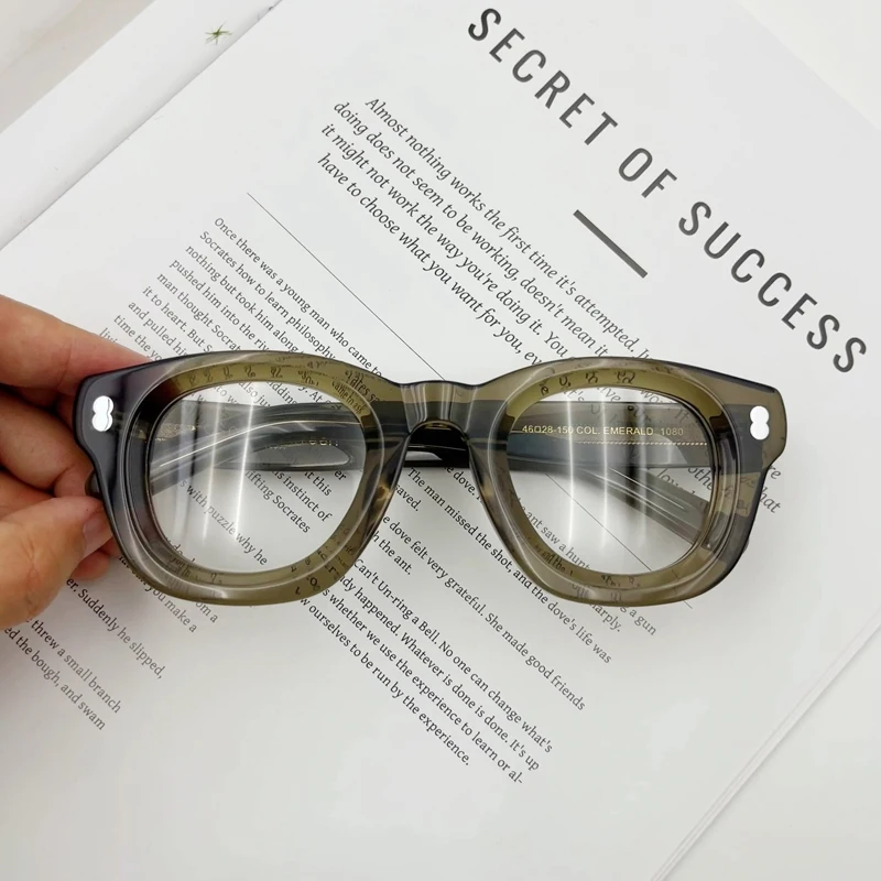 

2025 Glasses Frame Men High Quality Thick Acetate Square Brand Handmade Women Prescription Eyeglass Support Photochromic Lenses