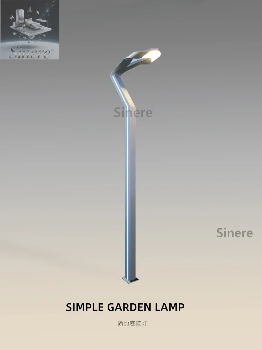 

New Outdoor Garden Light Waterproof Square Street Light Park Community High Pole Landscape Lamp Post Garden Villa