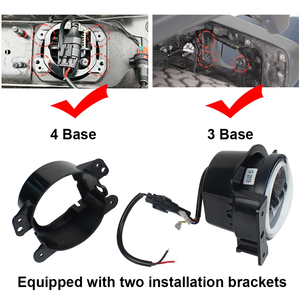 Front Bumper LED Fog Light 2-in-1 LED Ring DRL Light Turn Signal Light for Wrangler JL JT JLU Gladiator 2018-2025