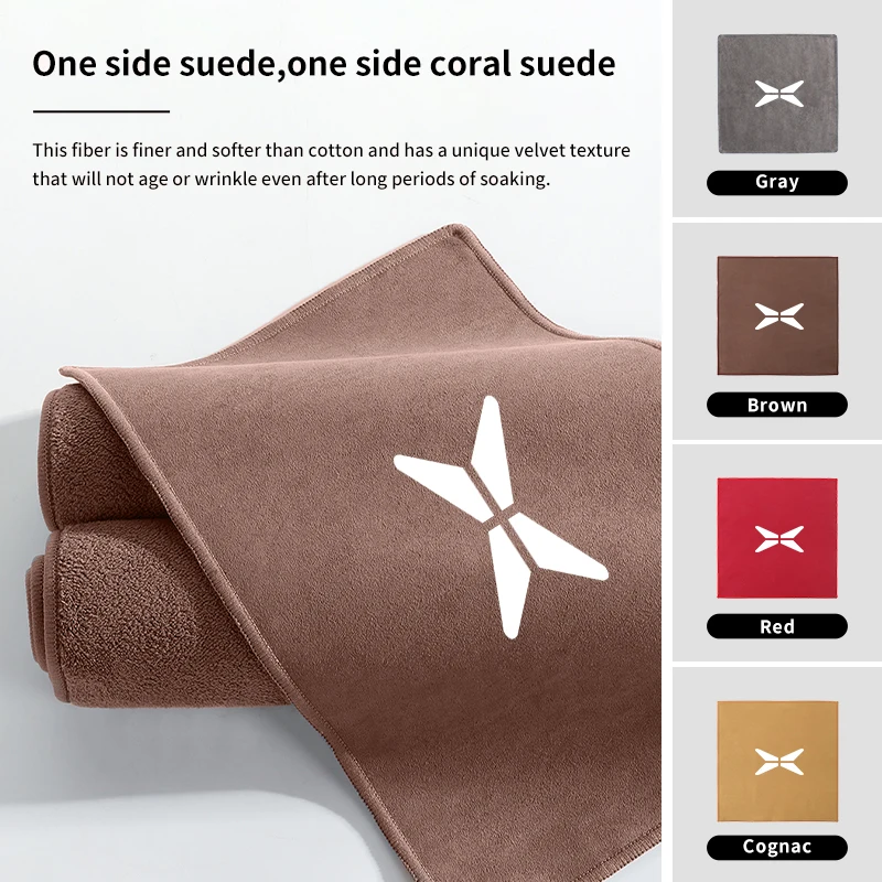 

1PC Car Wash Towel Auto Drying Cloth Car Logo Cleaning Duster For Xpeng P7 G3 G3i G9 P5 X2 N5 F30 H93 Beta 2019 2020 2021