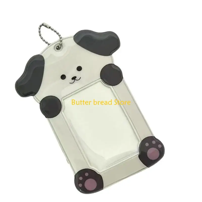 W89C Animal Photocard Sleeve Water Resistant PVC Card Case Photo Card Protector for Keychain Backpacks Bag Decoration