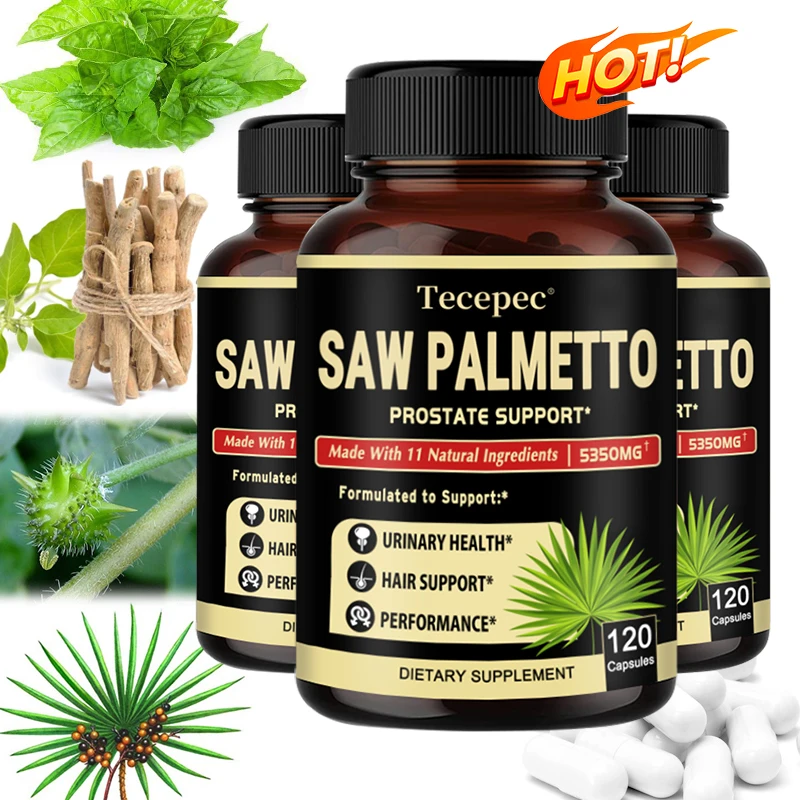 

Saw Palmetto 5350 Mg - Contains 11 Natural Ingredients, Urinary Tract Health, Hair Support, Prostate Health Supplement