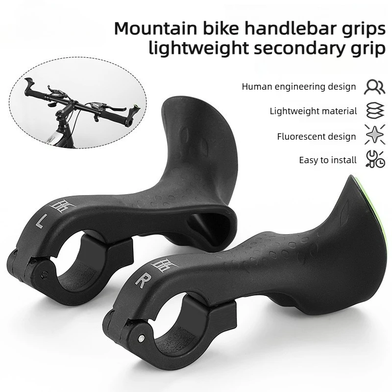 Bicycle Handlebar Grips Mountain Bike Fluorescent Horn Grips Adjustable Nylon Bar Ends Cycling Equipment